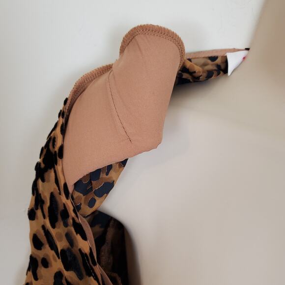 ASTR DRESS WOMEN'S SMALL LEOPARD  NIKITA TIERED RUFFLE HEM SHORT MINI VELVET - Picture 8 of 17